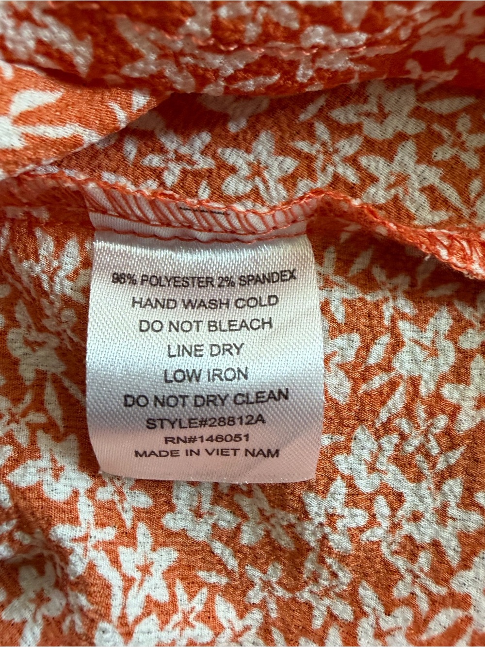 Monteau Orange and White Floral Wrap Peplum Blouse Size Small NWOT - Picture 5 of 5